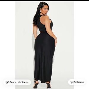 Fashion Nova Elegant Black Backless Gown